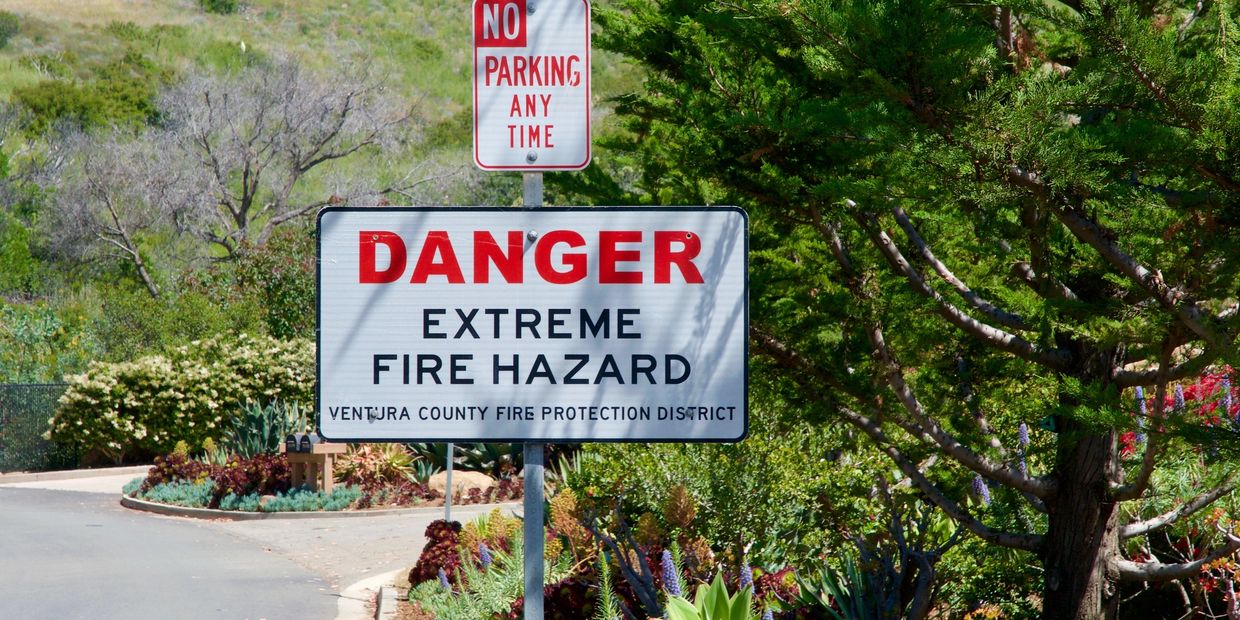 Ventura County Extreme Fire Hazard sign