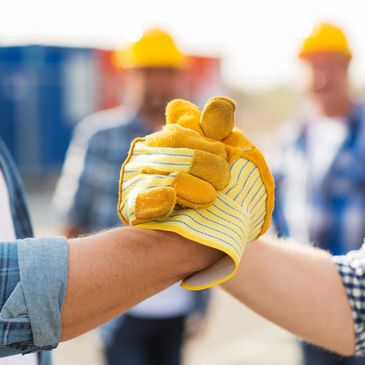 Contractors shaking hands