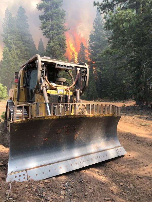 Bulldozer on wildland fire