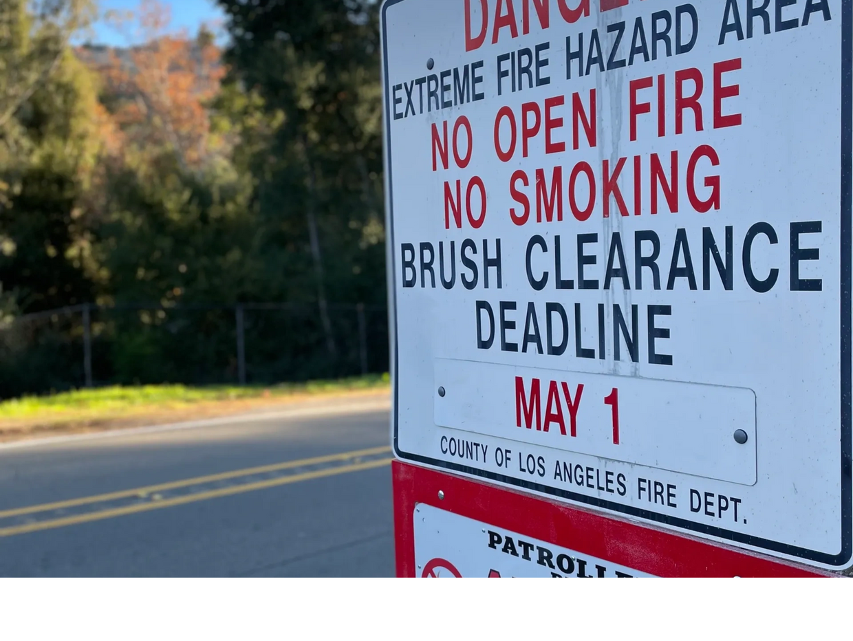 LA County Brush Clearance sign