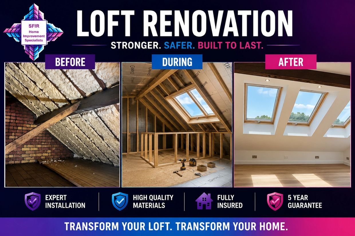 SFIR Home Improvements Loft Renovations #loftinsulation, #sprayfoam, #closedcell, #opencell