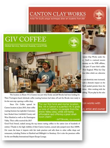 Local media stories about Giv coffee and Canton Clayworks