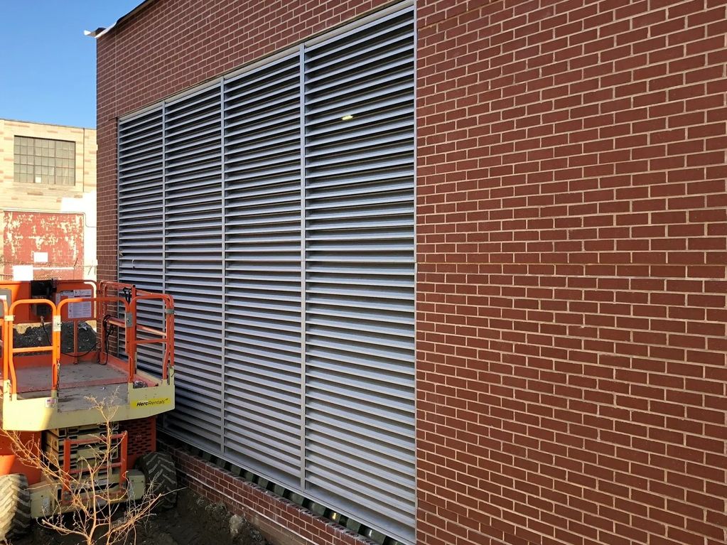 Mechanical Contractor louver installation at government building.