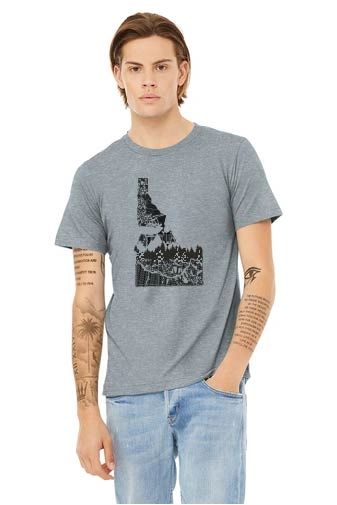 Design: Another Idaho Tee #1
Shirt Color: Deep Heather
Print Color: Black