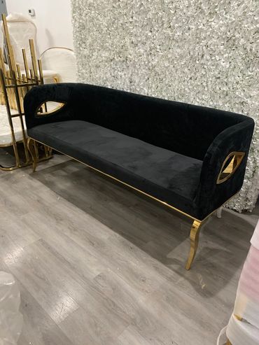 Black & Gold 
VELVET SOFA
$350