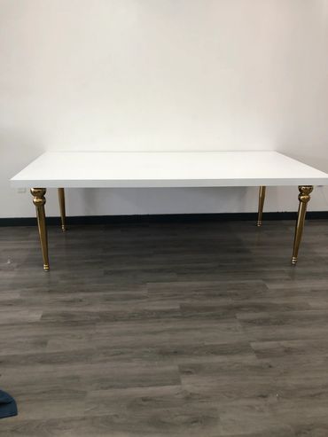 8ft *4ft Estate Table (available with white or black top with the opinion of silver, gold ,white or 