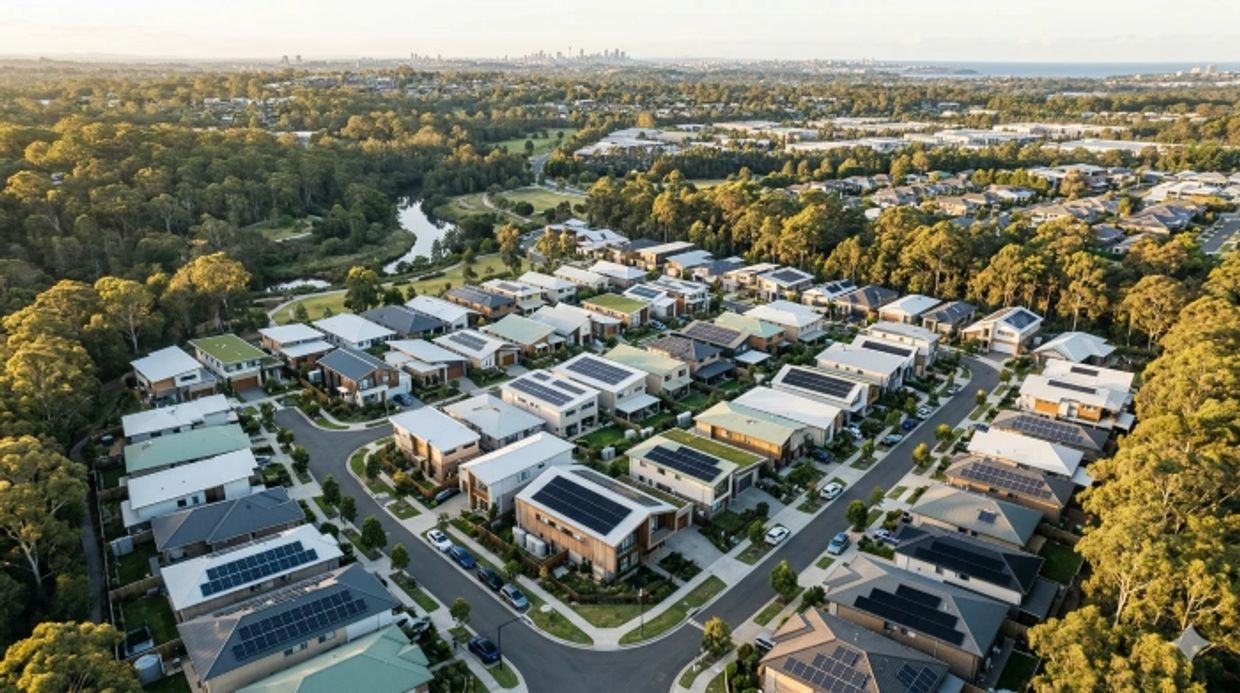 A group of new homes that have had a BASIX compliance certificate produced to build them