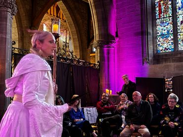 Storyteller, Eileen Budd performs at Voicefest in Brechin Cathedral