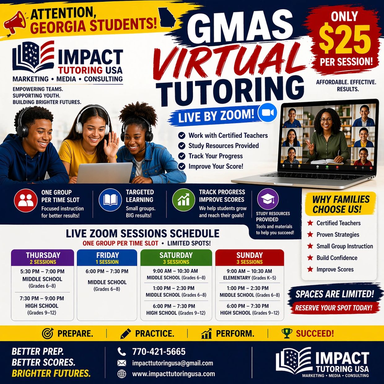 Impact Tutoring USA Georgia Milestones Test Prep Accelerator.