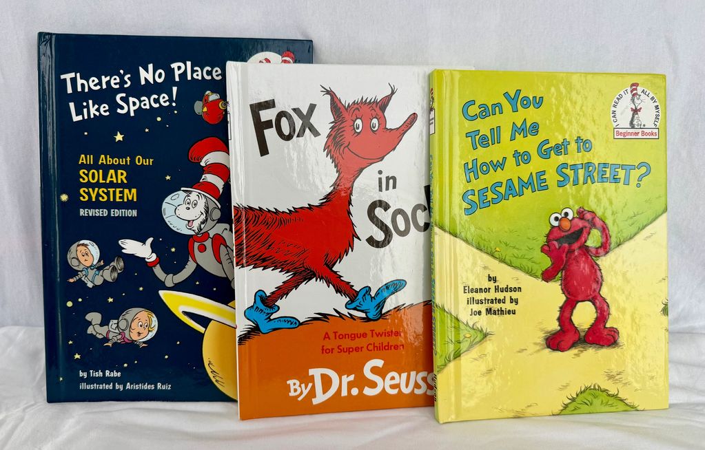 Beginner Books Lot 3 Hardcover Illustrated Ages 4-8 Space Seuss Sesame Street