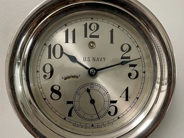 Circa 1940 Seth Thomas Lever #6 Wardroom Clock for the U.S. Navy