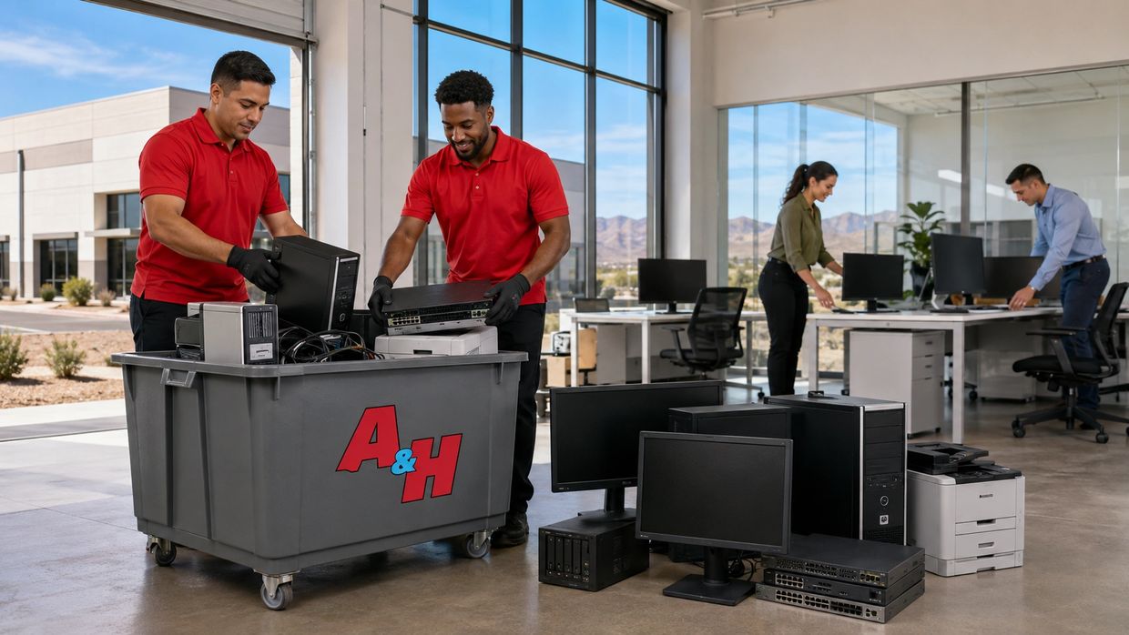 A&H IT Renew removes retired electronics during an Apple Valley business expansion.
