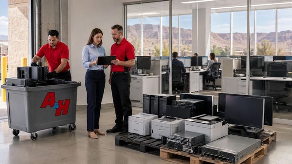 A&H IT Renew stages approved electronics for an Apple Valley business pickup.