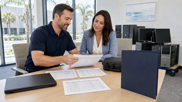 A&H IT Renew reviews serialized recycling records with a professional office manager.