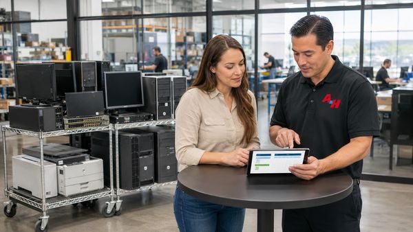 A Chino business plans an organized electronics recycling pickup with A&H IT Renew.