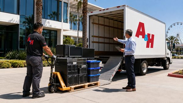 A&H IT Renew coordinates an organized business electronics pickup at an Irvine office.