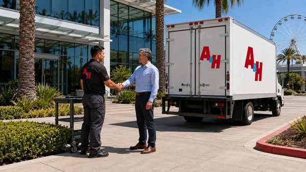 A&H IT Renew completes a business e-waste pickup at a modern Irvine office.