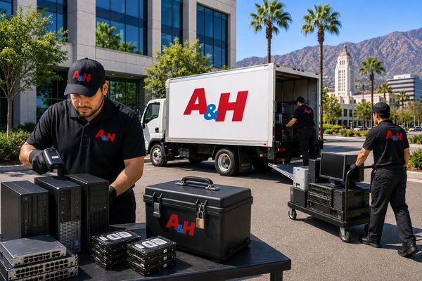 Riverside business equipment is handled securely from collection through recycling.