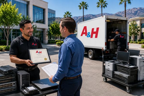 Hard drives are documented and prepared for secure off-site shredding.