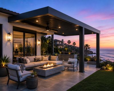 4k aluminum cantilever patio cover in la Jolla ca