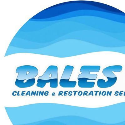 Bales logo with different shades of blue in background