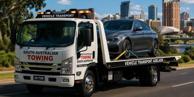 South Australian Towing assisting a damaged vehicle with fast, reliable roadside recovery in Adelaid