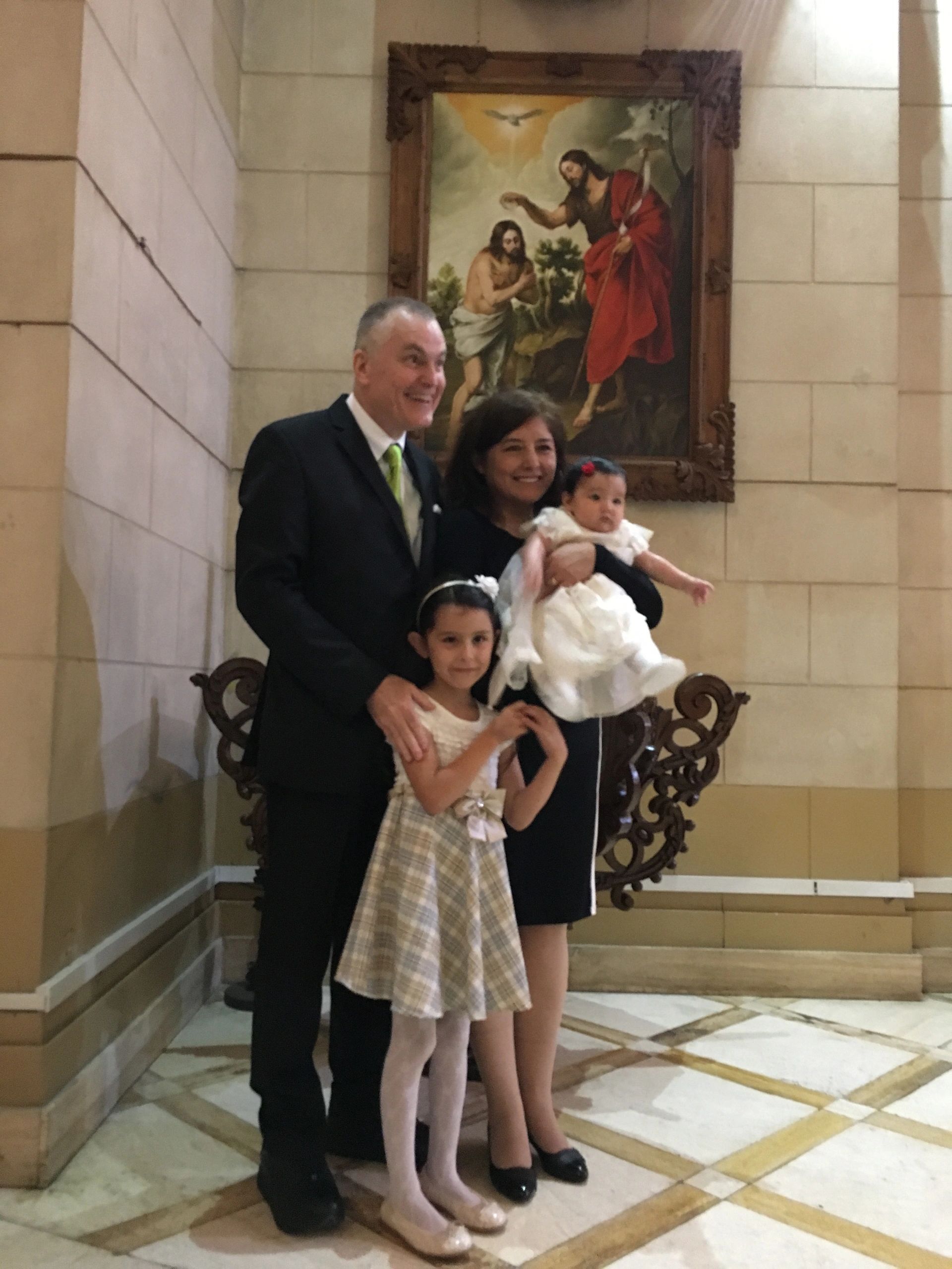 Carey, his wife Judith and her nieces. 