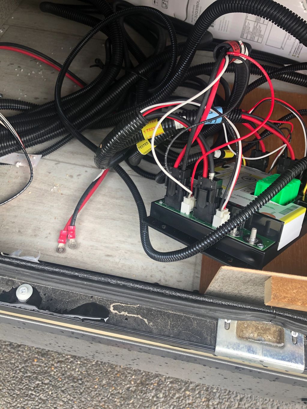 Control board on travel trailer that has some wiring issues 