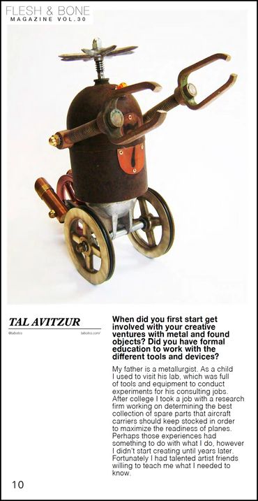 Flesh & Bone Magazine article of Santa Barbara artist Tal Avitzur.