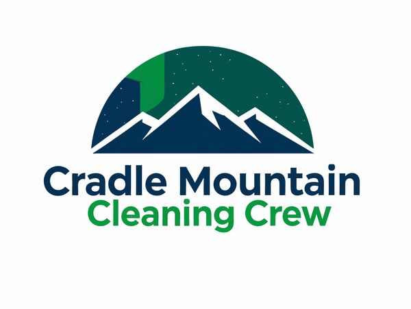 Logo for Cradle Mountain Cleaning Crew with mountain design.