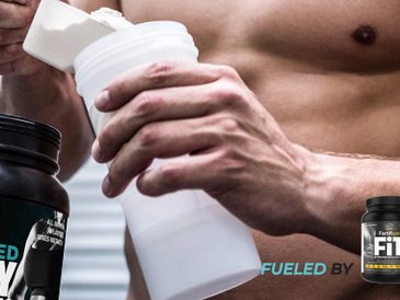 fortifeye grass fed whey protein isolate scooped into a shaker at the gym , best protein supplement 