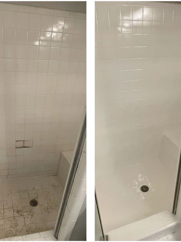 Shower Enclosure before and after photo