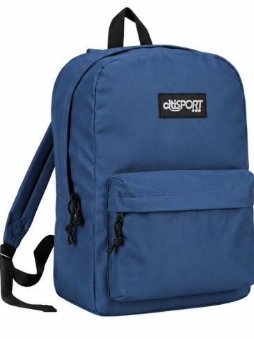 Blue citySPORT backpack with front pocket.