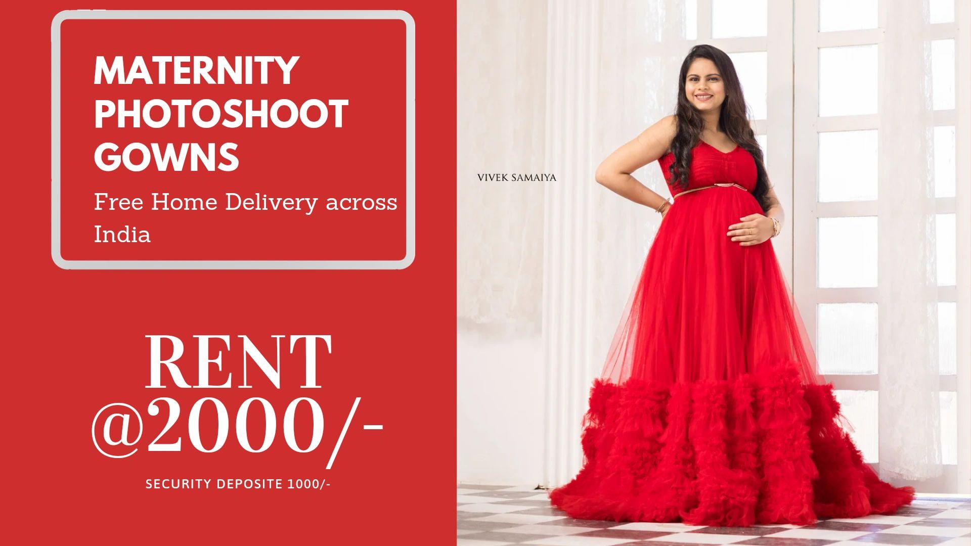 Rent Maternity Photo shoot Gowns Free Home Delivery