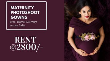 Designer maternity photoshoot gown on rent in Indore