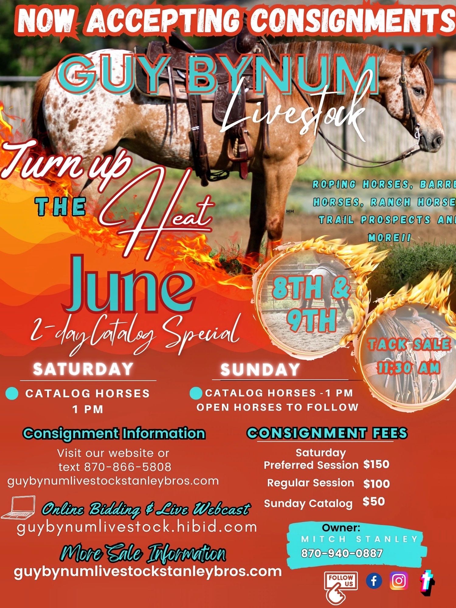 Guy Bynum Livestock Stanley Bros Auction, Horse Sale