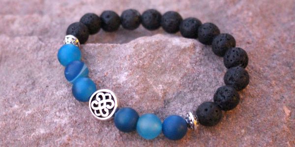 Blue lace agate essential oil bracelet by SheldaLea