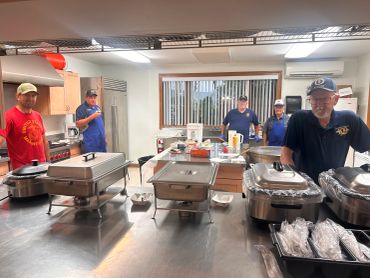Serving breakfast at Coon Valley Heritage days.