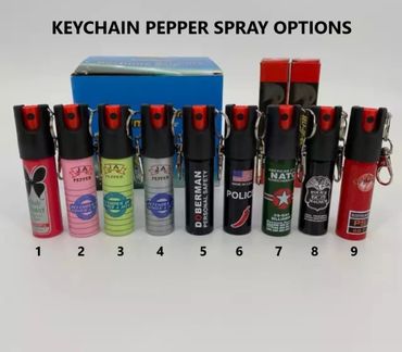 Nine keychain pepper sprays