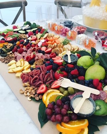 Bridal Suite gathering board and mimosas