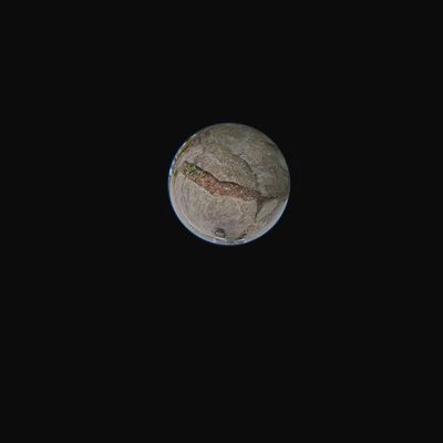 Small celestial body with a cracked surface floating in space.