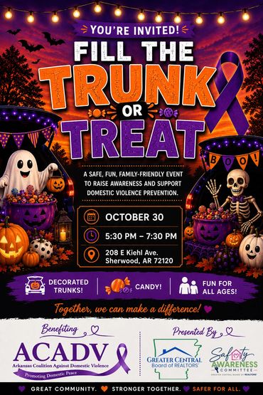 Community event Fill the trunk or treat. Domestic violence survivors donations