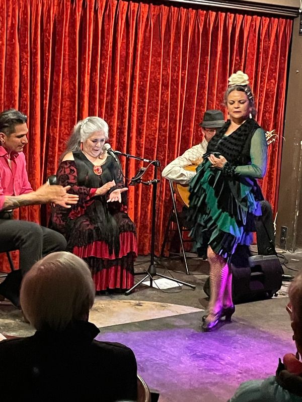 Dancing in Petaluma with Flamenco Live at The Big Easy. 