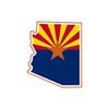 Arizona state map with flag design.