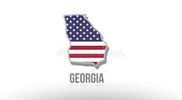 Map of Georgia with the American flag design.