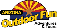 Arizona Outdoor Fun logo with sun and star graphic.