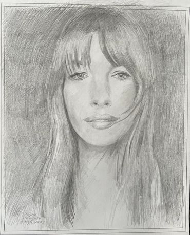 Portrait Study, 2025, graphite on paper, 17x14 in. 