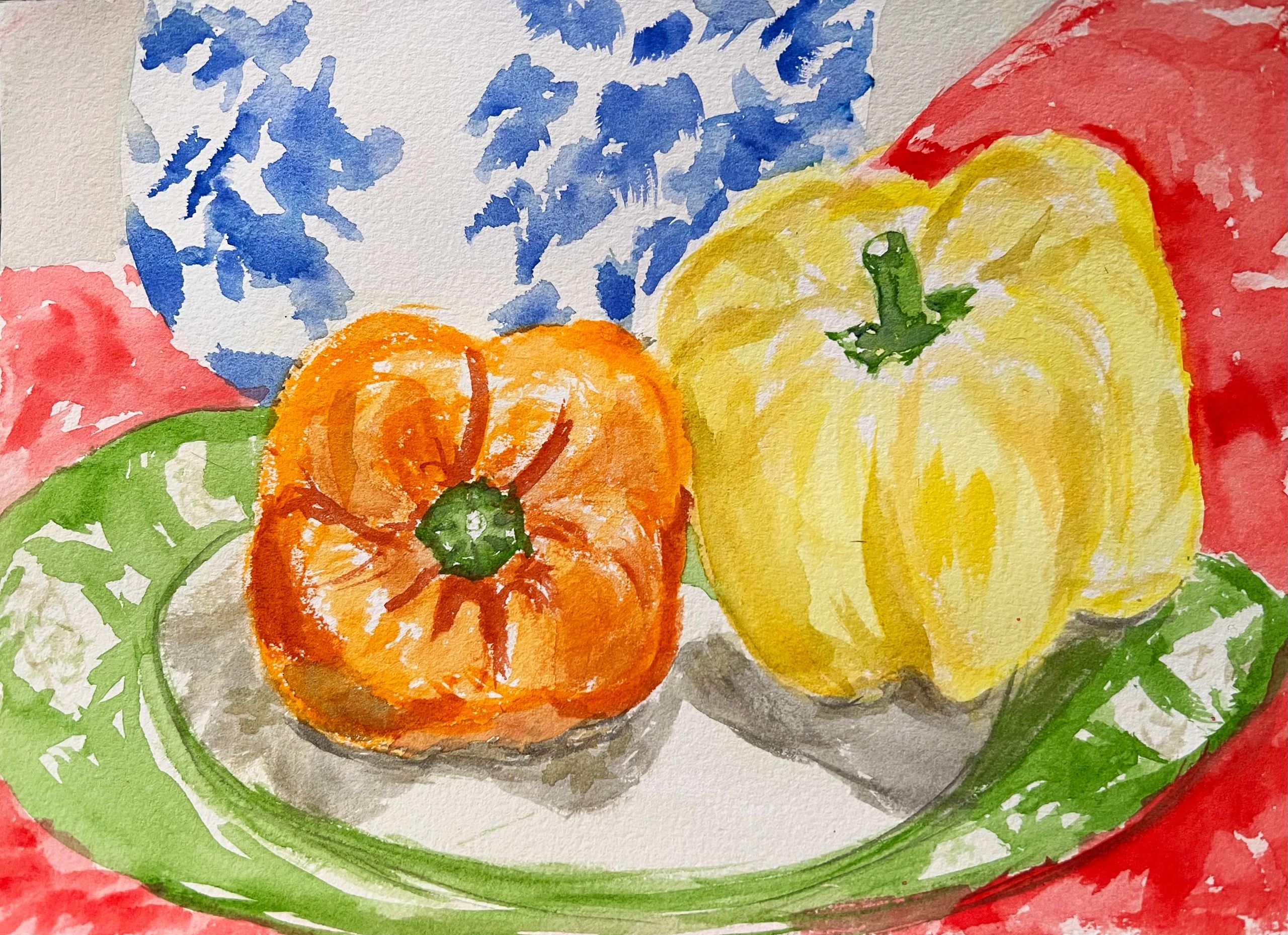 Peppers. Watercolor.