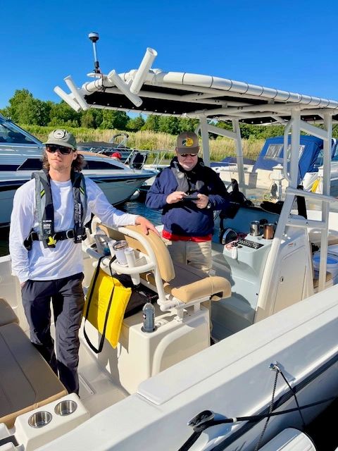 Master Captain Nic teaching in Saugatuck, MI/photo courtesy of Boat Safe Chicago boat training boat safety   bsc captain license