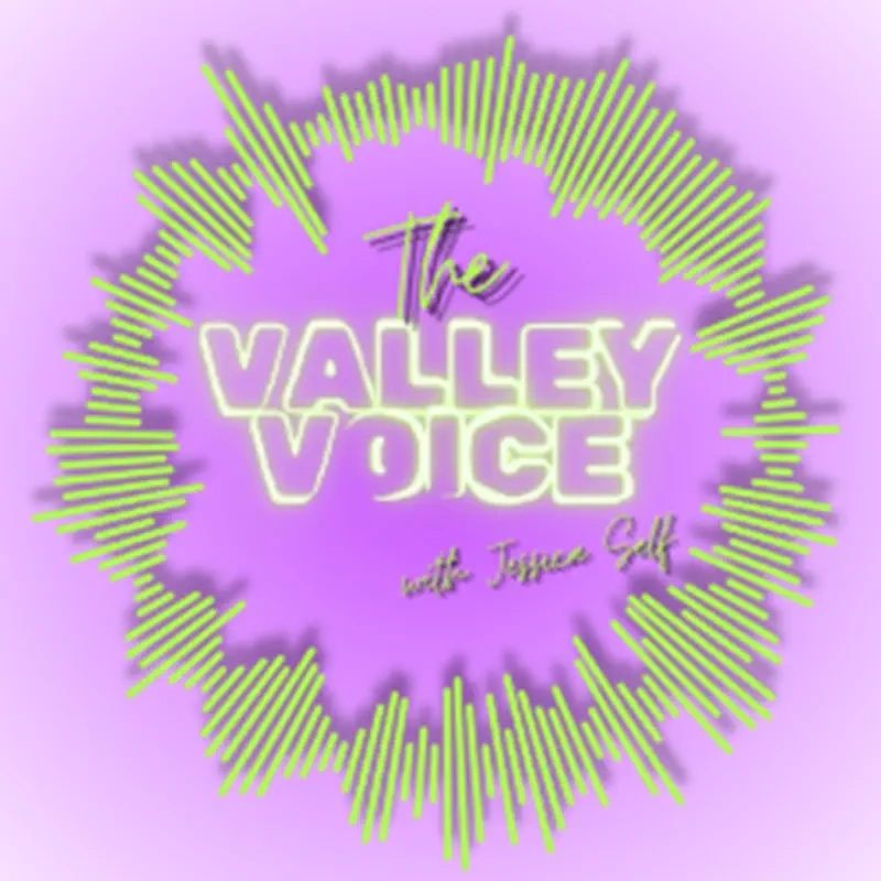 Logo for The Valley Voice podcast with Jessica Self.